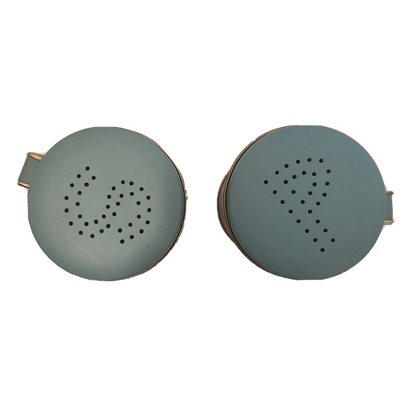 JSNY Prancing Deer Snow Christmas Teal Tin Salt and Pepper Shakers NEW - Picture 2 of 6